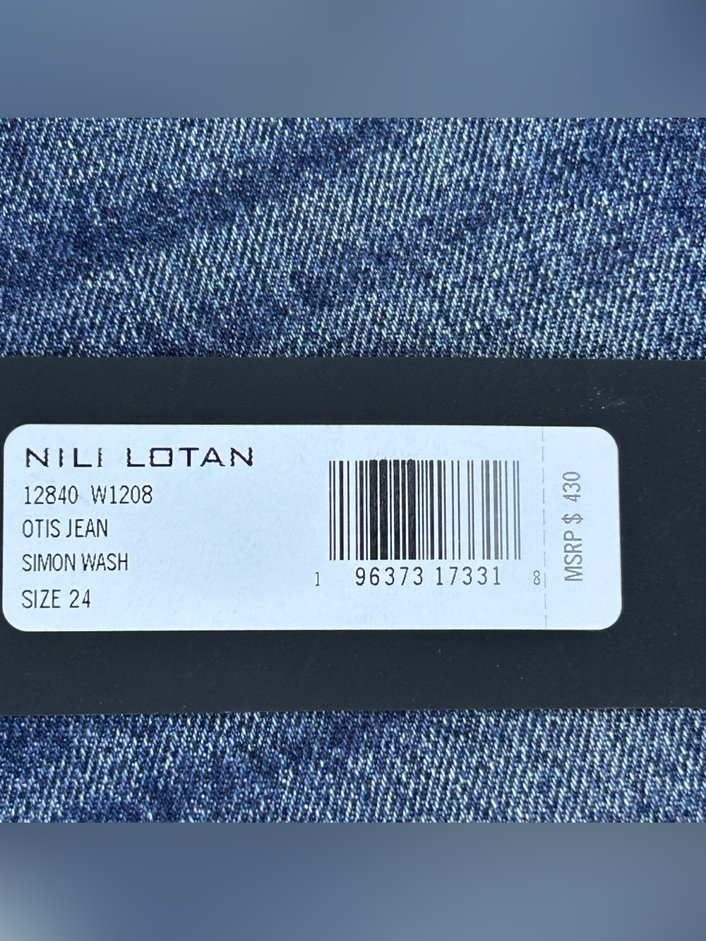 Nili Lotan Otis Barrel Leg Jeans Size 24 High Rise Simon Wash Denim Grunge NWT - Picture 15 of 16